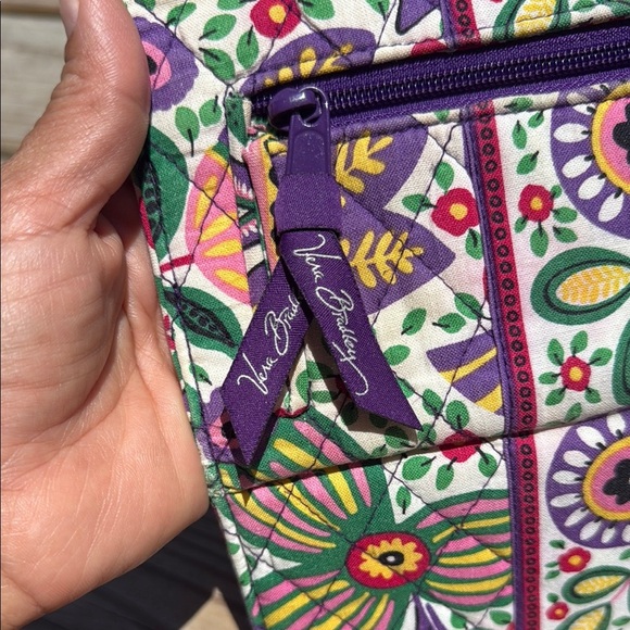 Vera Bradley Pink and Purple Quilted Wallet with Paisley Design - Picture 2 of 11